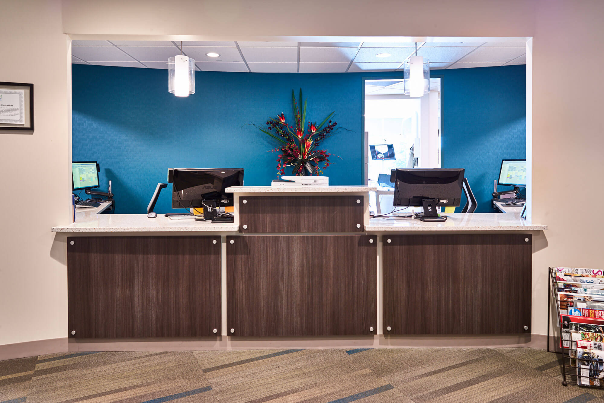 reception area of dental office