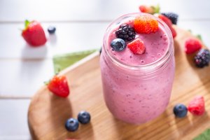 fruit smoothie with various berries